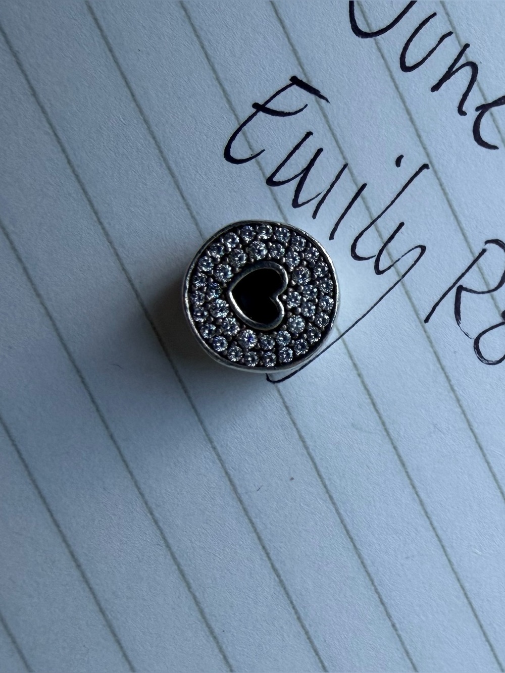 Authentic Pandora Silver and CZ Pavé Heart Cut-out Chatm (ALE 925)